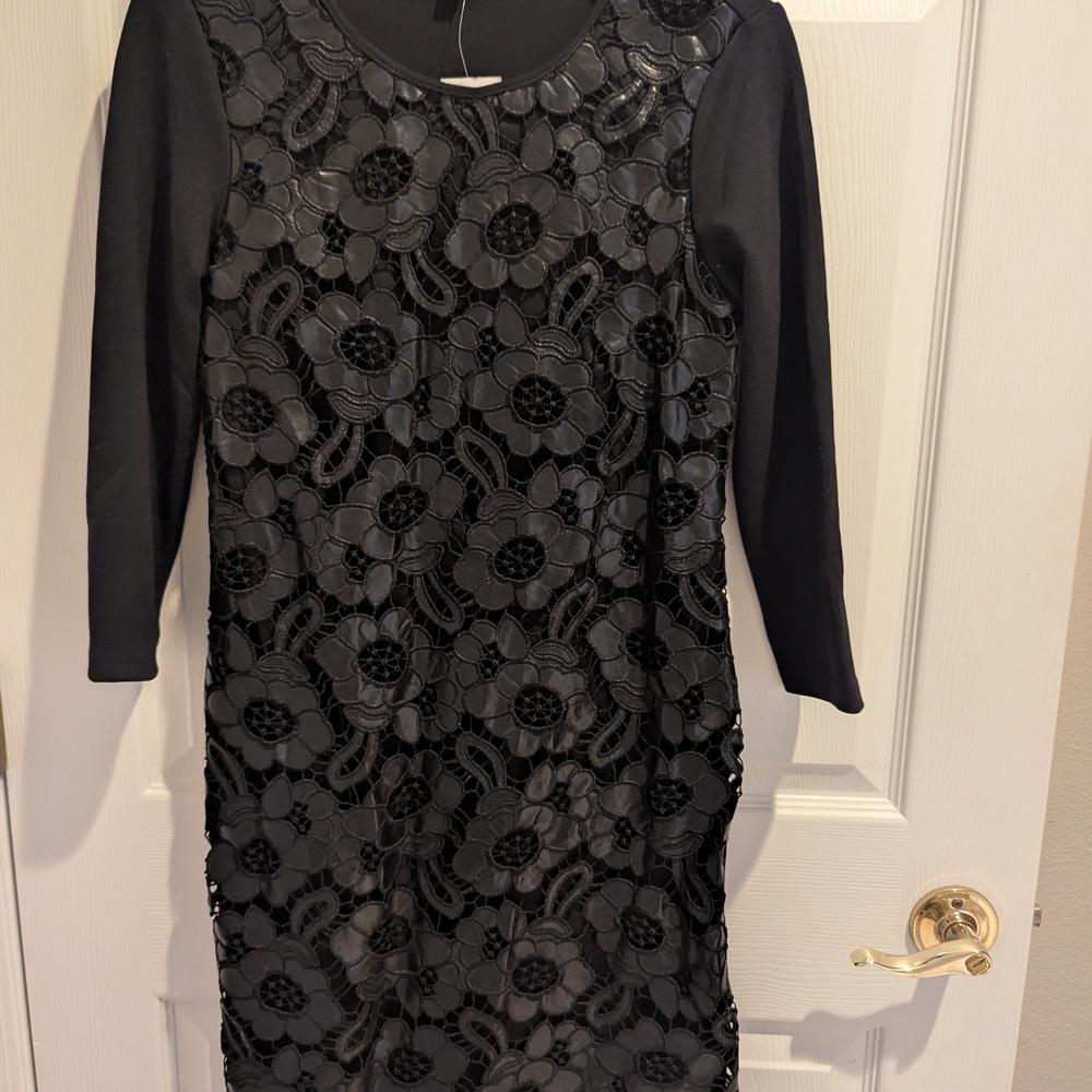 Elegant Black Floral Lace Dress